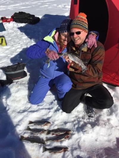 Tarryall ice fishing trips makes for a great first date!