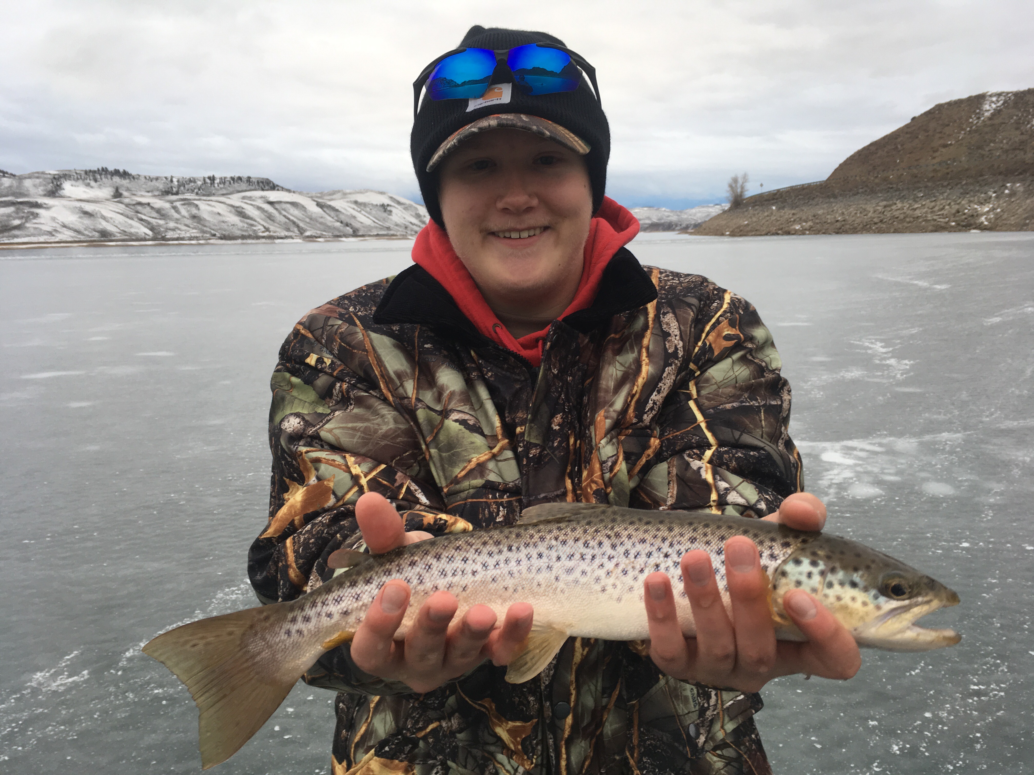 Blue Mesa ice fishing brown trout Ice Fish Colorado