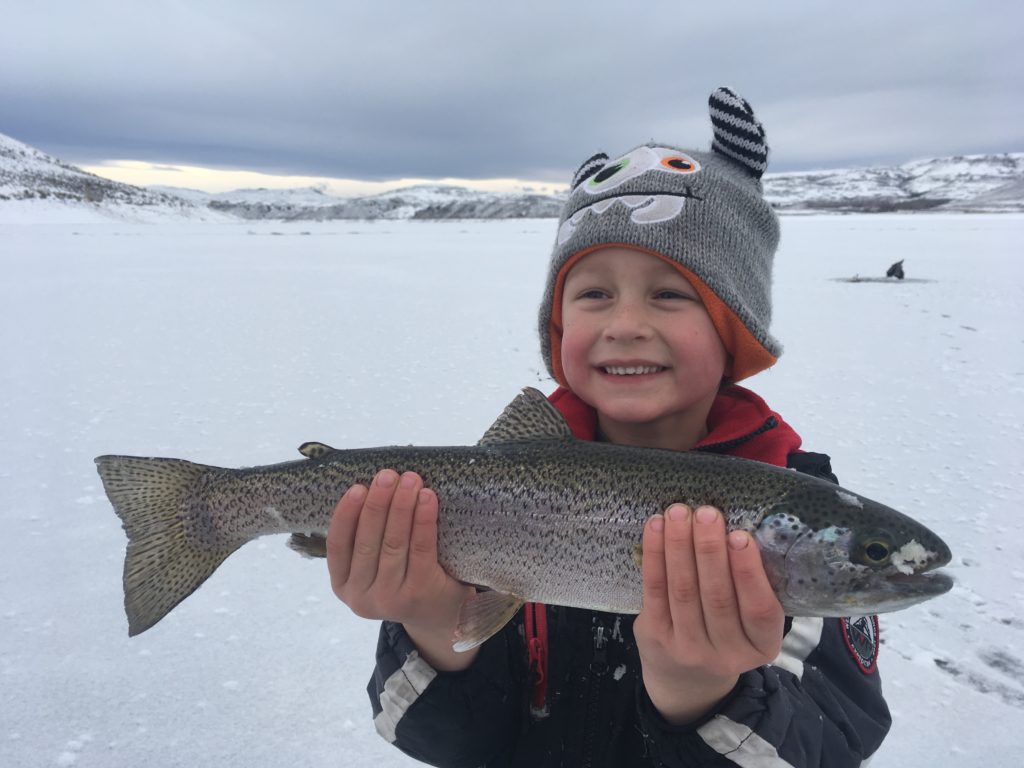 ice fishing for blue mesa rainbow trout