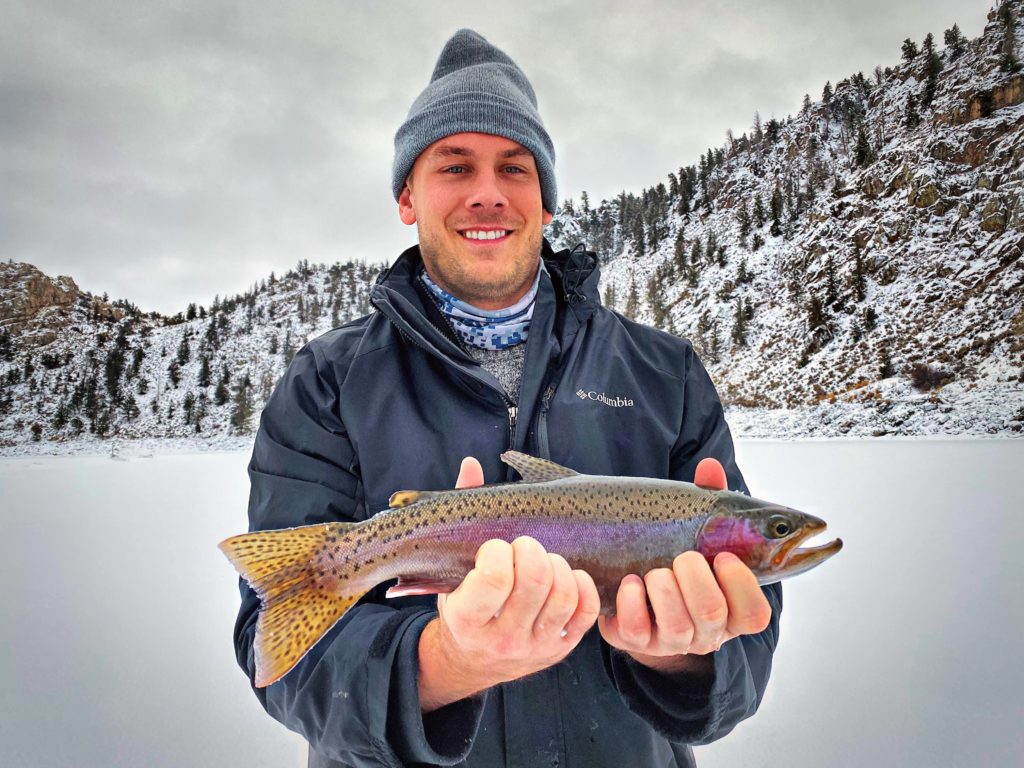 Blue Mesa cutbow trout caught throught the ice!